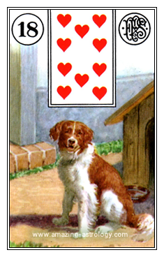Lenormand Card Meaning - 18 Dog Lenormand Card