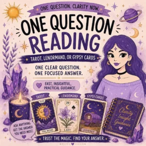 One Question Reading (Tarot, Lenormand, or Gypsy Cards)